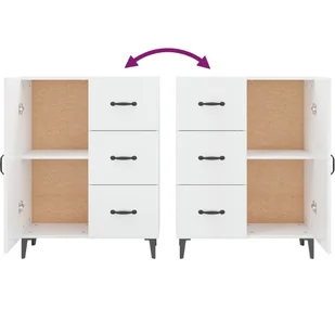 Lumarko Komoda, biała, połysk, 69,5x34x90 cm, materiał drewnopochodny - Komody - miniaturka - grafika 9