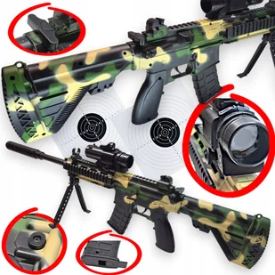 Karabinek Snajperka M4 na Kulki Asg w Kamuflażu Luneta Kulki 800 Szt+tarcze - Klocki Karabinek Snajperka M4 na Kulki Asg w Kamuflażu Luneta Kulki 800 Szt+tarcze - Klocki - miniaturka - grafika 1