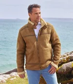 Kurtki męskie - Kurtka podszyta kożuszkiem sherpa Aventurier Mężczyzna Atlas For Men - Kolor : Brązowy - Rozmiar : 4XL - miniaturka - grafika 1