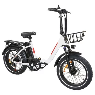Rower elektryczny BAOLUJIE DZ2030, opony 20*4,0 cali, silnik 500W, bateria 48V 13Ah, maks. prędkość 40km/h - biały - Rowery elektryczne - miniaturka - grafika 4