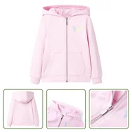 Bluzy dla dziewczynek - Bluza dziecięca z kapturem - jasnoróżowa - 128 - Bluza Dziecięca - miniaturka - grafika 1