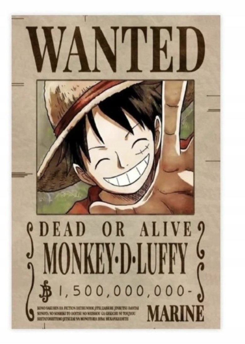 PODKŁADKA POD MYSZ Nadruk 22x18 cm One Piece Monkey D Luffy Wanted Prezent