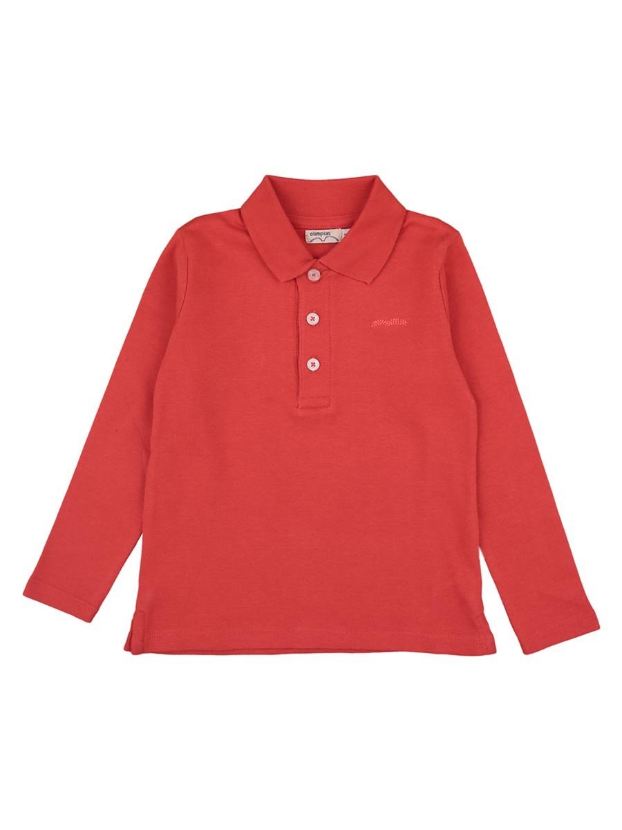 Chłopięca bluzka polo z długim rękawem czerwona Olimpias r.92