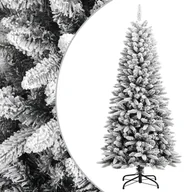 Choinki - vidaXL Sztuczna choinka pokryta śniegiem, 150 cm, PVC i PE - miniaturka - grafika 1
