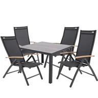 Meble ogrodowe - BERGAMO EXPERT WOOD - aluminiowy zestaw sof 4+1 - miniaturka - grafika 1