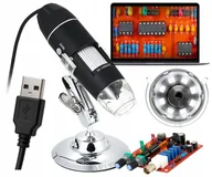 Mikroskopy i lupy - MIKROSKOP CYFROWY LED DLA DZIECI EDUKACYJNY USB ZDJĘCIA FILMY NAUKA 1600x - miniaturka - grafika 1