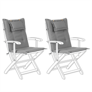 Fotele i krzesła ogrodowe - Beliani Zestaw 2 poduszek na krzesła ogrodowe szary MAUI - miniaturka - grafika 1
