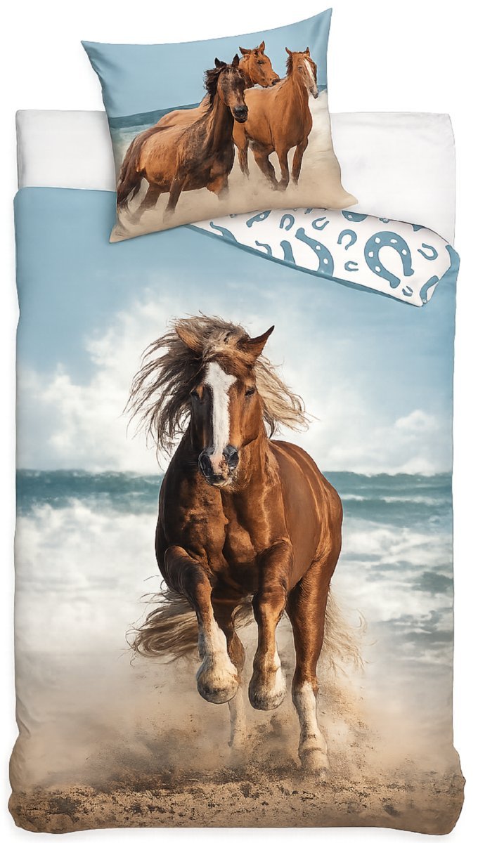 Pościel młodzieżowa 160x200 bawełniana koń w galopie