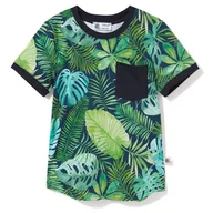 Moda i Uroda OUTLET - T-shirt z kieszonką Zielona monstera 104/110 - miniaturka - grafika 1