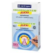 Centropen Zakreślacz FLEXI SOFT 8542 pastel żółty 10 szt. - Zakreślacze - miniaturka - grafika 1