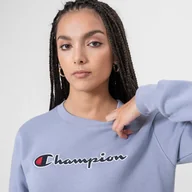 Bluzy sportowe damskie - Damska bluza dresowa nierozpinana bez kaptura CHAMPION CREWNECK SWEATSHIRT - fioletowa - miniaturka - grafika 1