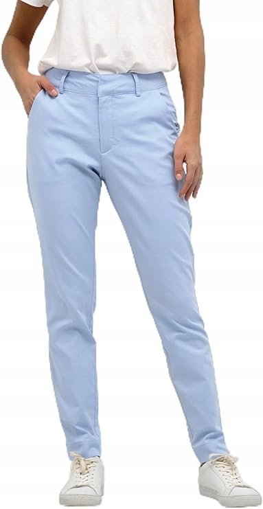 KAFFE CASUAL NIEBIESKIE SPODNIE CYGARETKI ŚREDNI STAN 46 17BA