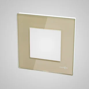 Touchme TM728G Ramka 1-krotna 86x86mm szklana złota TM728G - Klawisze i ramki - miniaturka - grafika 1