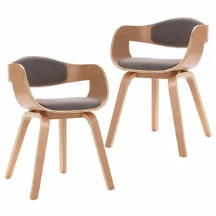 vidaXL Krzesła stołowe, 2 szt., gięte drewno i tkanina w kolorze taupe - Krzesła - miniaturka - grafika 1