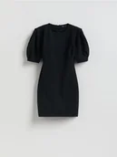 Sukienki - Reserved - Sukienka z bufiastymi rękawami - czarny - miniaturka - grafika 1
