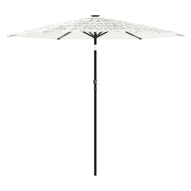 Parasol Ogrodowy z Poliestru, Solidna Konstrukcja, Mechanizm Korbowy, Biał