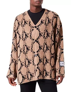 Just Cavalli Sweter męski, 124j Żakard wielbłądzi, 3XL - Swetry męskie - miniaturka - grafika 1