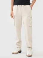 Spodnie męskie - 4F Spodnie męskie casual cargo 4FWSS25TTROM0990-12S Biały Roz. S - miniaturka - grafika 1