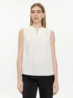 Bluzki damskie - Calvin Klein Bluzka K20K207063 Écru Regular Fit - miniaturka - grafika 1