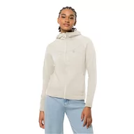 Kurtki damskie - Damska kurtka polarowa Jack Wolfskin WALDSEE HOODED JKT W cotton white - M - miniaturka - grafika 1