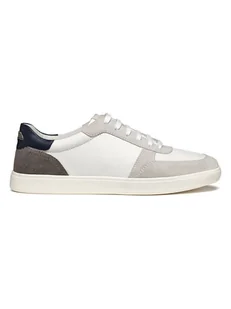 Geox Skórzane sneakersy "Avola" w kolorze biało-szarym - Trampki męskie - miniaturka - grafika 1