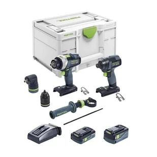 FESTOOL Zestaw TID 18 5,0/4,0-zestaw TPC 18/4 (TPC 18/4 + TID 18 + 1 x 4,0 Ah HPC-ASI + 1 x 5,0 Ah ASI + TCL6 + Systainer SYS3 M 237 ) - Zestawy elektronarzędzi - miniaturka - grafika 1