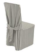 Pokrowce na meble - Dekoria Sukienka na krzesło szaro białe pasy 1,5cm) 45 × 94 cm Quadro 580-136-12 - miniaturka - grafika 1