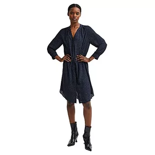 SELECTED DAMSKA sukienka, Ciemny szafir/Aop : Nadruk w srebrne kropki, 36 - Sukienki - miniaturka - grafika 1