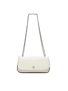 Calvin Klein Torebka Ck Convertible Chain Small Bag LV04F3172G Biały - Torebki damskie - miniaturka - grafika 1