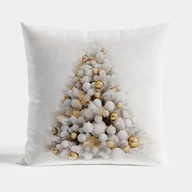 Poszewki na poduszki - Poszewka Dekoracyjna Złota Choinka Velvet 40X40 Cm - miniaturka - grafika 1