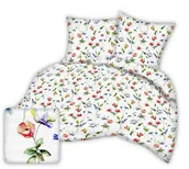 Pościel - Pościel z kory 160x200 kwiecista akwarela na białym tle - miniaturka - grafika 1