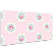 Podkładki na biurko - Mata ochronna z nadrukiem Róże i kropki 100x50 cm, Dywanomat - miniaturka - grafika 1