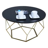 Ławy i stoliki kawowe - Okrągły stolik kawowy z czarnym blatem N5-F31 - miniaturka - grafika 1