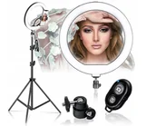 Lampy studyjne - Lampa Pierścieniowa LED Ring 80W STATYW 220 Pilot Selfie Makijaż - miniaturka - grafika 1