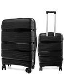 Walizki - WALIZKA XL ŚREDNIA PP3 POLIPROPYLEN ZAMEK TSA CZARNY - miniaturka - grafika 1