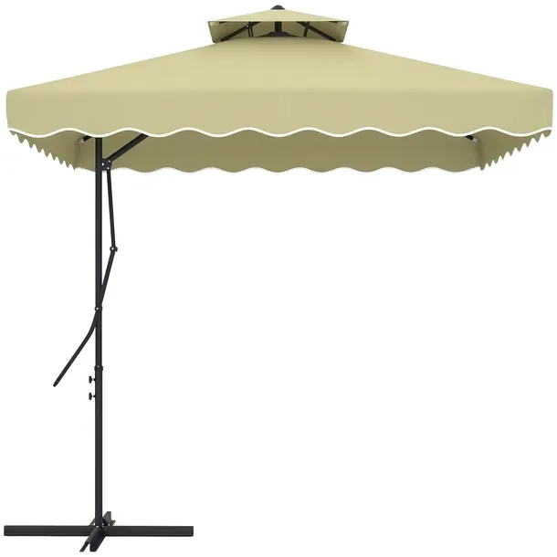 Parasol Outsunny beżowy 243 x 251 cm