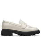 Mokasyny damskie - Clarks Skórzane mokasyny "Stayso Edge" w kolorze kremowym - miniaturka - grafika 1
