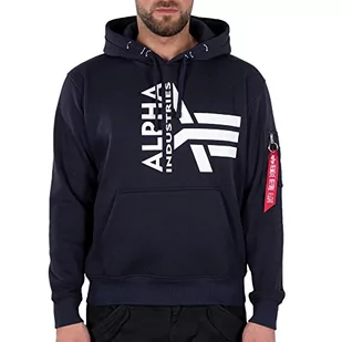 ALPHA INDUSTRIES Męska bluza z kapturem z półlogo z pianki sportowej, Rep.blue, S - Bluzy męskie - miniaturka - grafika 1