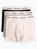 Majtki męskie - Calvin Klein Obcisłe bokserki pakowane po 3 szt. Mężczyźni Bawełna szary|czarny|biały jednolity, S - miniaturka - grafika 1