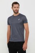 Koszulki męskie - Asics t-shirt do biegania Core kolor szary gładki - miniaturka - grafika 1