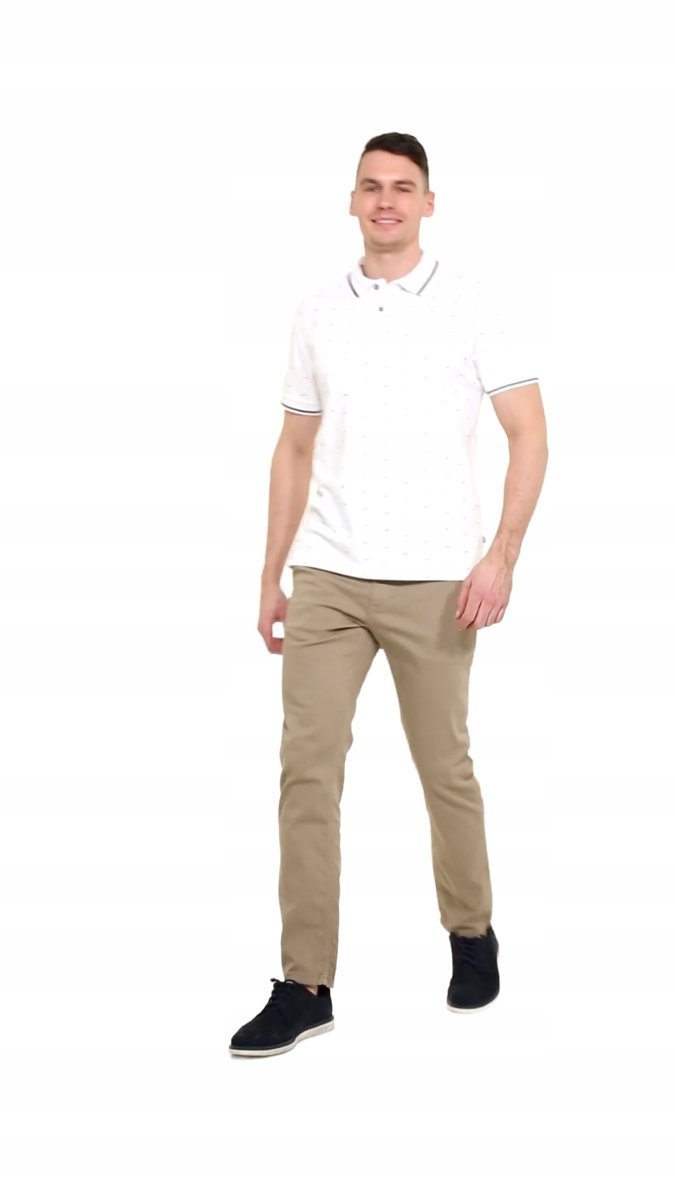 CAMEL ACTIVE BEŻOWE SPODNIE CHINOS Z MANKIETEM NA NOGAWCE 30/32 6FA