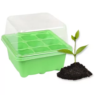Miniszklarnia do kiełkowania 9 komórek, plastikowa 1 szt - Szklarnie ogrodowe - miniaturka - grafika 1