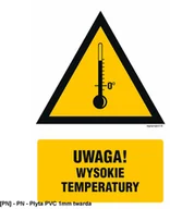 Tablice BHP - SIGNPROJECT JA015 - Ostrzeżenie przed wysokimi temperaturami 350x525 - miniaturka - grafika 1