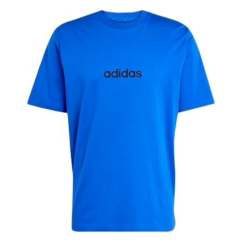 adidas Mężczyźni ESSENTIALS LINEAR SINGLE JERSEY TEE, team royal blue/black, S