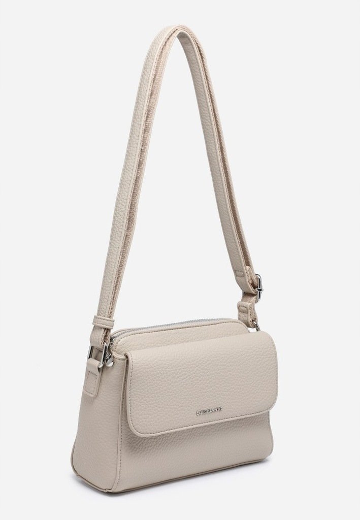 Torebka Damska Jasny Beż Listonoszka LUIGISANTO na Ramię Skóra Eko