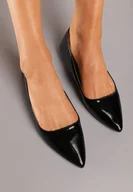 Baleriny - Czarne Balerinki na Płaskiej Podeszwie w Klasycznym Stylu Elithra - miniaturka - grafika 1