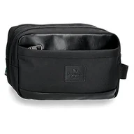 Kosmetyczki, organizery i kuferki - Pepe Jeans Sander Neceser Dwie przegrody adaptacyjne 26x16x12 cms Poliester z syntetycznymi detalami skóry Czarny, czarny, Neceser Dos Compartimentos Adaptable, regulowana kosmetyczka dwukomorowa - miniaturka - grafika 1