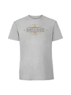 Koszulki męskie - Męska koszulka z nadrukiem - DZIADEK SREBRNO ZŁOTY NADRUK Pastelowy szary XL - miniaturka - grafika 1