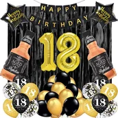 Urodziny dla dorosłych - ŚCIANKA ZESTAW BALONÓW NA 18 URODZINY OSIEMNASTKĘ 40SZT - miniaturka - grafika 1
