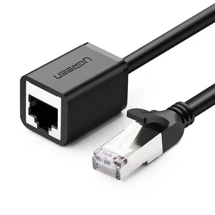 Ugreen Kabel sieciowy UGREEN przedłużacz Ethernet RJ45 Cat 6 FTP z metalową wtyczną 3m czarny UGR262BLK - Kable miedziane - miniaturka - grafika 1